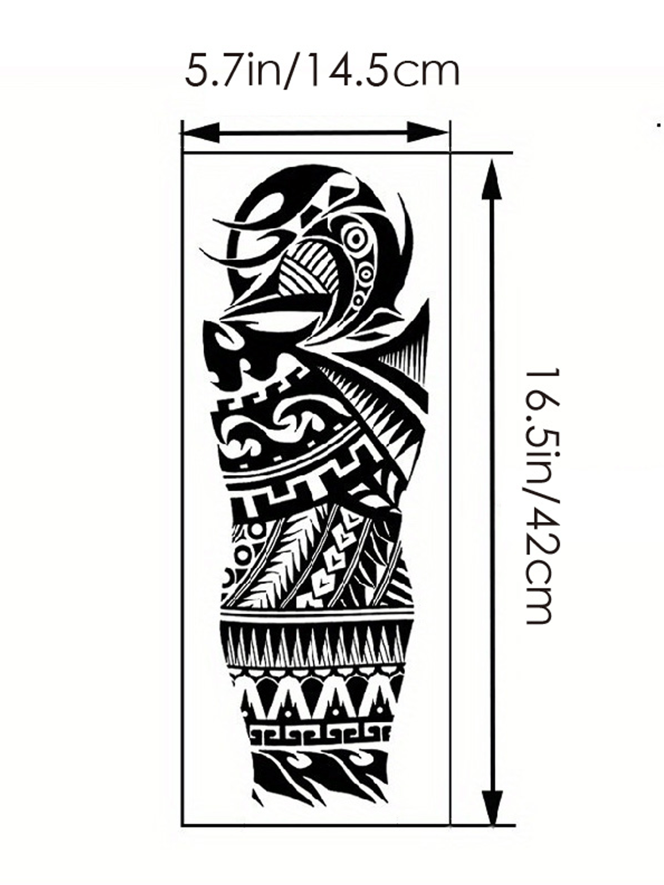 Durable, hypoallergenic waterproof full arm temporary tattoo sleeve patch